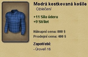 Modrá kostkovaná košile
